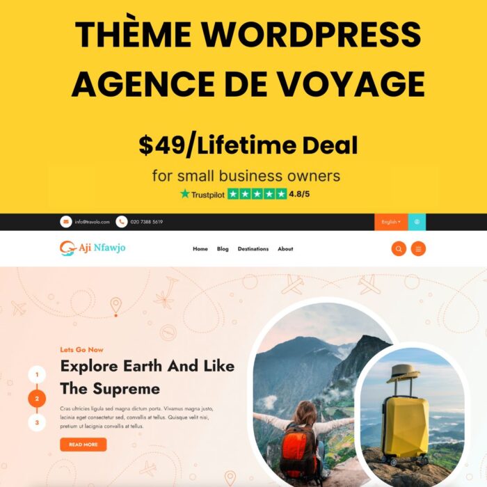 Thème WordPress Premium – V2 ExcursionExtra | Agence de Voyage, Circuits, Réservations & Activités – Image 1